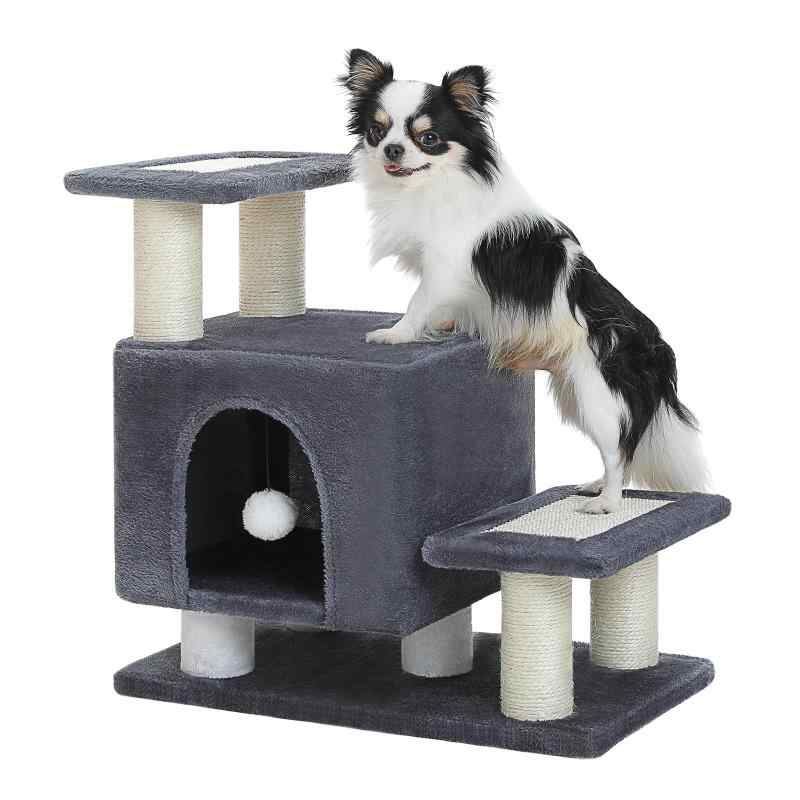 PAWZ Road キャットタワー ミニ キャットステップ 猫 階段 低い段差 シニア猫 子猫 省スペース 高さ54cm グレー