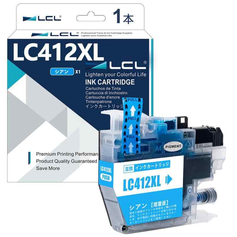 Rakuten - LCL Brother用 ブラザー用 LC412 LC412XL LC412XLC 顔料 (1パック シアン) 互換インクカートリッジ 対応機種：Brother MFC-J7300CDW MFC-J7100CDW