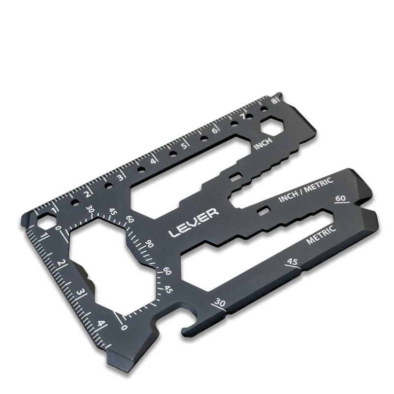 樂天商城 - Lever Gear ツールカードプロ40イン1 クレジットカードマルチツール。スマート、ミニマリストサバイバルカードウォレットツールカードTSA承認マルチツール。(ブラック)