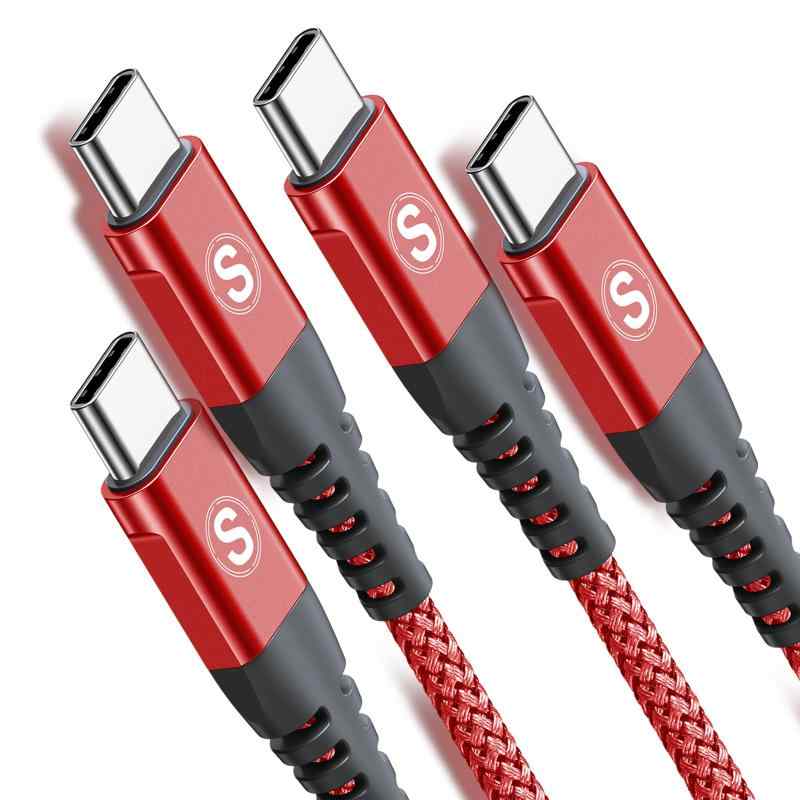 USB Type C ケーブル【2m/2本セット】 PD対応 65W急速充電 Sweguard USB-C to USB-C ケーブル タイプc 充電 iPhone 17/16/15 Pro Max,iPad Pro/Air/mini6,MacBook,Samsung Galaxy S26/S25/S24/S23/S22/S21,Sony,Xiaomi,Pixel等Type-c機種対応 高品質 USB-C to USB-C ケーブル：USB-C対応のスマホやタブレットを、パソコンや充電器に接続。充電・データ転送の両方をサポートするスタンダードなケーブルです。65W PD高速充電：Type-C to CケーブルはPD規格に対応し、最大65Wの高出力安定供給を実現。スマートフォンからタブレット、ノートPCまで、充電時間を大幅に短縮します。（最大出力は、対応するPDアダプターとデバイスの組み合わせにより異なります。）驚異の耐久性：高密度ナイロン編み構造と40000回以上の屈曲試験をクリアした設計により、一般的なUSBケーブル比で寿命を4倍以上に延伸。さらに端子部には耐腐食性に優れた金メッキを採用。長期使用による信号劣化を抑え、常に安定した接続を実現する高耐久Type-Cケーブルです。安全かつ高速充電：本USB-C to Cケーブルは、56kΩ保護回路により短絡、過充電、過熱からデバイスを保護。さらに低抵抗の太径心線を採用し、高速かつ安定した充電を実現します。幅広い互換性：Sweguard USB-C to Cケーブルは、iPhone 17/16/15シリーズ、MacBook、Galaxy S26/S25/S24/S23/S22/S21/S20/ S10/ S9/ S9 Plus/ S8/ Note 8、Dell XPS 13/15、HP Spectre X360、Nexus 5X/6P、ChromeBook Pixel 2015、HTC U11/ 10など、USB-Cポートを搭載したほぼすべてのスマートフォン・タブレット・ノートPCに対応しています。（注：映像出力機能には非対応です）