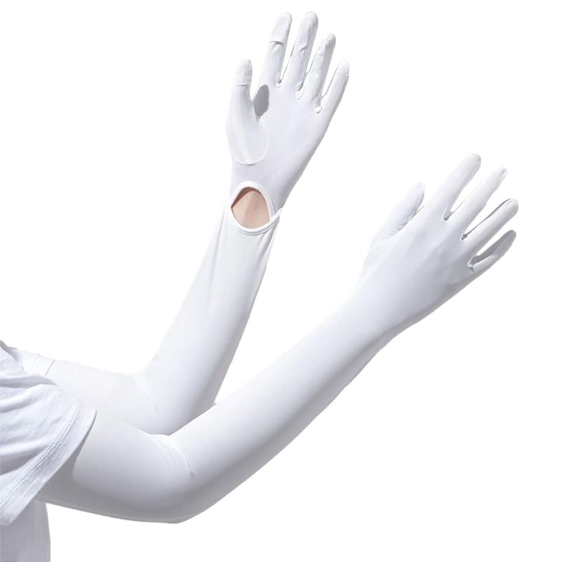 Rakuten - [VUNIANKO] アームカバー レディース UVカット uv 接触冷感 滑り止め 日焼け止め 手袋 UPF50+UV対策 腕カバー アームカバー 日焼け対策 冷感 指先まで 夏 アウトドア 運転 自転車 ゴルフ (Dホワイト)