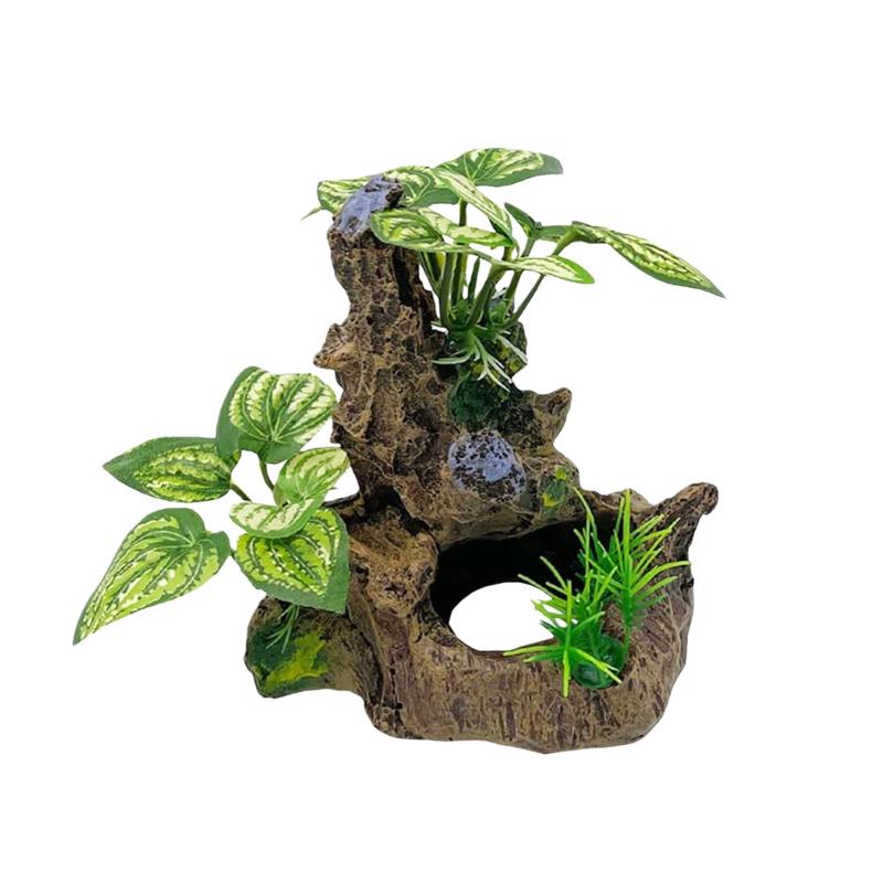 流木 アクアリウム 水槽 水槽用アクアリウムオーナメント 樹脂製サンケン木 植物モチーフ 隠れ家付き 魚の生息地作り