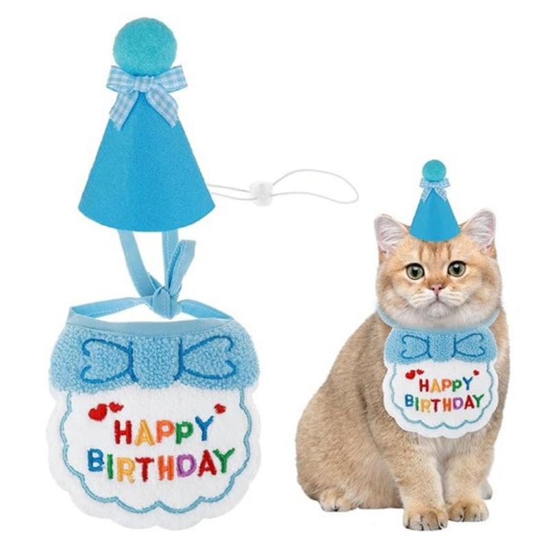 犬 誕生日帽子 猫 誕生日帽子セット HAPPY BIRTHDAYバンダナ よだれかけ 数字付き 可愛いおしゃれなデザイン 王冠 飾り付け ペット用誕生日プレゼント 飾り付け 柔らかい素材 誕生日グッズ 猫
