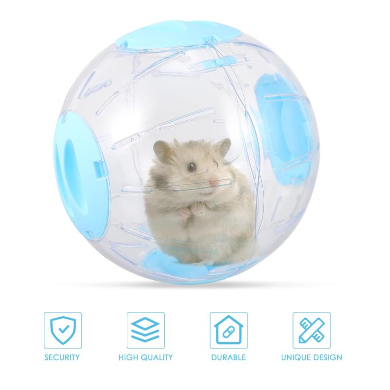NewageOfficeflowingのiplusmile ハムスター ボール 散歩 透明 運動ボール 20cm 遊び道具 ランナーボール 遊具 転がる ボール ランニングボール 小動物 オモチャ おもしろい プラスチック 運動不足対応 ブルー｜アングル2