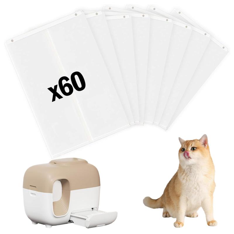 60枚入り 猫トイレ専用ゴミ袋 SNOW+ 自動ゴミ箱対応 交換用 厚手消臭設計