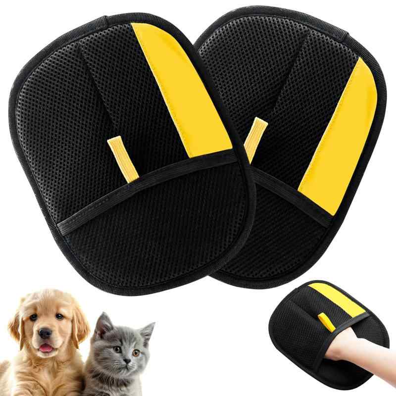 樂天商城 - 2個セットペット用グルーミンググローブ, 犬猫用毛取りブラシ, 猫の毛除去手袋、犬の抜け毛用手袋、ペット犬猫グルーミンググローブ、ペット用静電毛取り手袋、マルチ用途