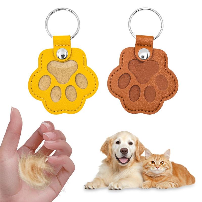 KKLM ペット 遺毛入れ 2個入り ペット ペットの遺毛を大切に保管できる2個セットのメモリアルケース 肉球型の可愛いキーホルダー付きで..