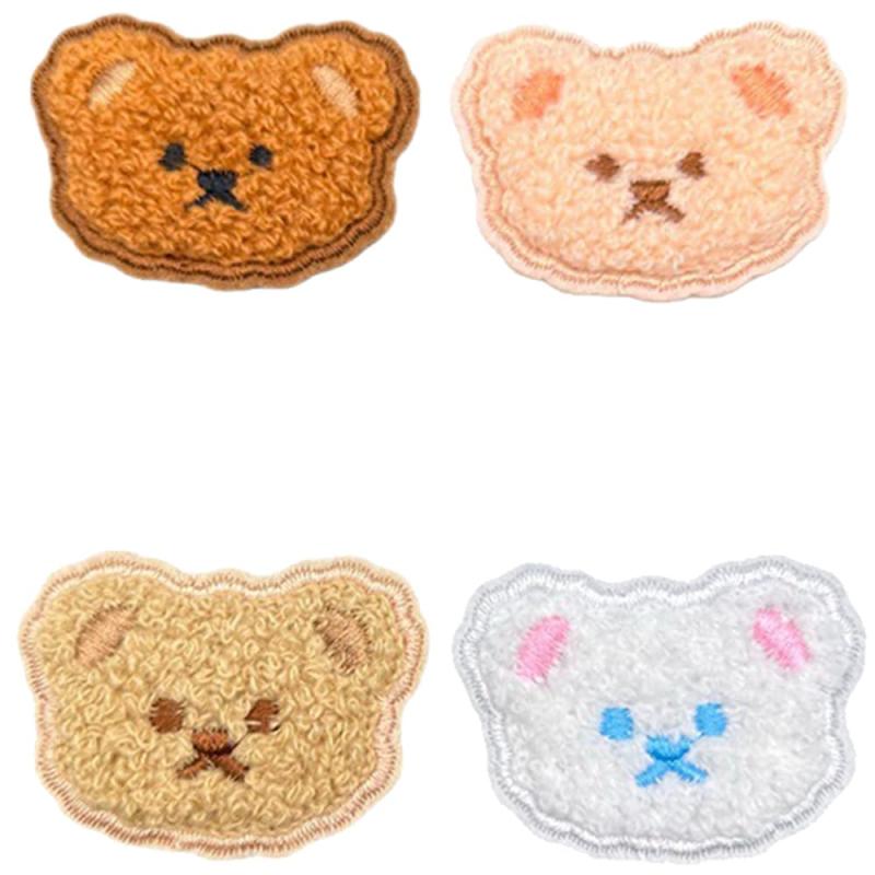 樂天商城 - 刺繍シール くま柄 刺繍 カワイイ デコレーション かわいい 手作り デコレーション 裁縫 DIY 4枚セット