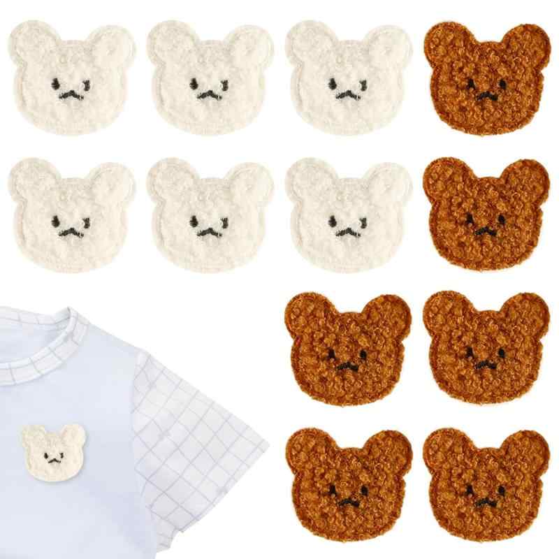 Rakuten - 刺繍ワッペン【12個入り】くまモチーフ 刺繍シール 動物アップリケ 刺繍アイロン アイロン 熊ワッペン アイロン刺繍 刺繍アイロン パッチ 補修 刺繍 大人 可愛いエンブレム アクセサリー