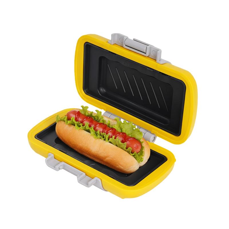 homii ハーフホットサンドメーカー 1枚焼き【電子レンジ対応・時短3分】コンパクト サンドイッチメーカー 水洗いOK フッ素加工 目玉焼き/トースト調理可能 アウトドア・自宅・オフィス用 時