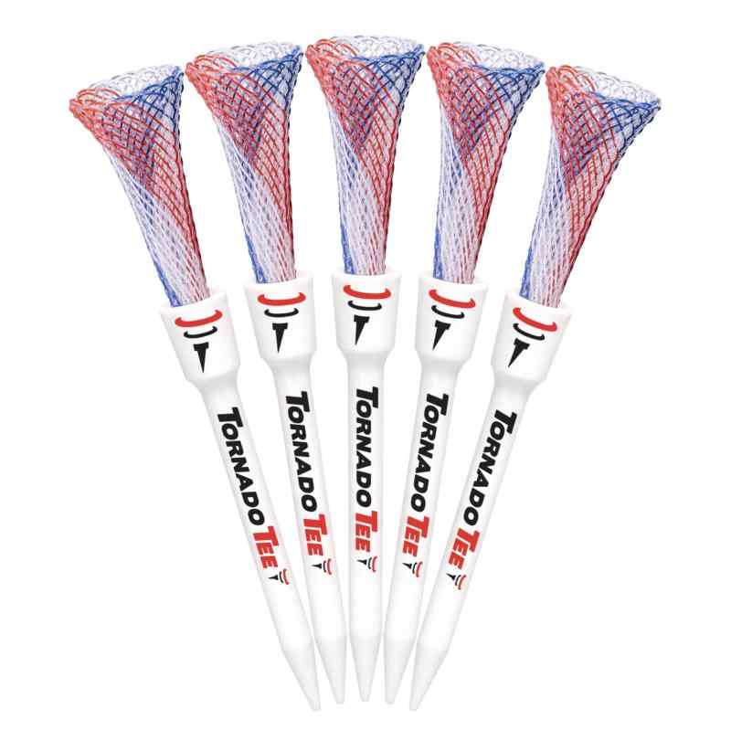 トルネードティ (TORNADO TEE) ゴルフティー ドラコン レッドホワイトブルー 3.25インチ (82mm) 5本入り TT-325