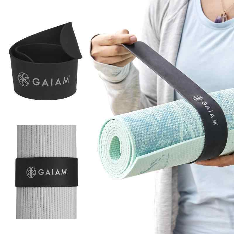 樂天商城 - Gaiam ヨガマットストラップスラップバンド – マットをしっかりと巻いて安全に保ちます。ほとんどのサイズのマットにフィット(長さ20インチ x 幅1.5インチ) ブラック