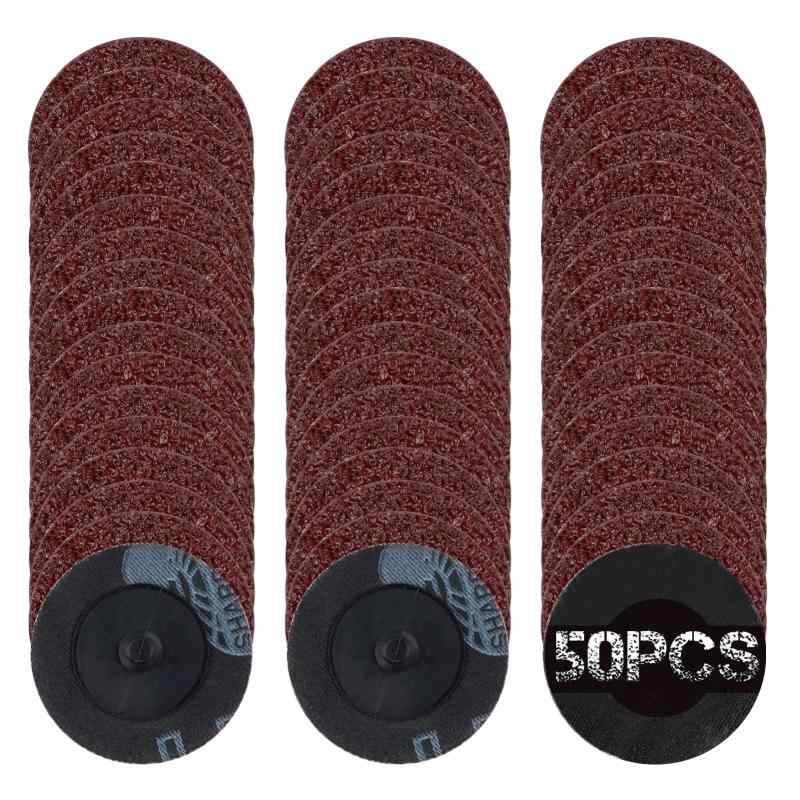 樂天商城 - SPEEDWOX 50枚 ロールロック サンディングディスク クイックチェンジパッド 50mm 研磨ツール Rタイプ 表面準備ストリップ グラインドポリッシュ仕上げ バリ 錆 塗装除去 60/80/120/180/240グリット 50