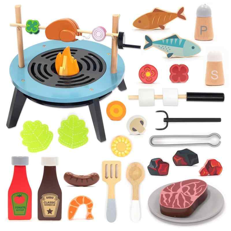 UMU Juguetes de madera para niños Juego de roles Utensilios de cocina al aire libre