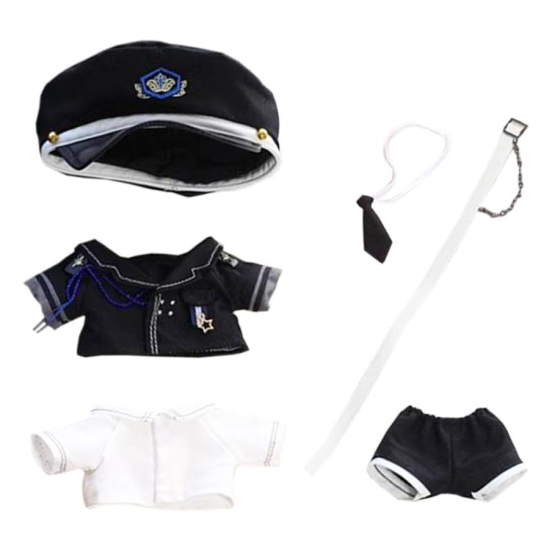 樂天商城 - niannyyhouse ぬい服 10cm-15cm 帽子、コート、シャツ、パンツ、ネクタイ、ベルト、白黒制服セット ぬいぐるみアクセサリー