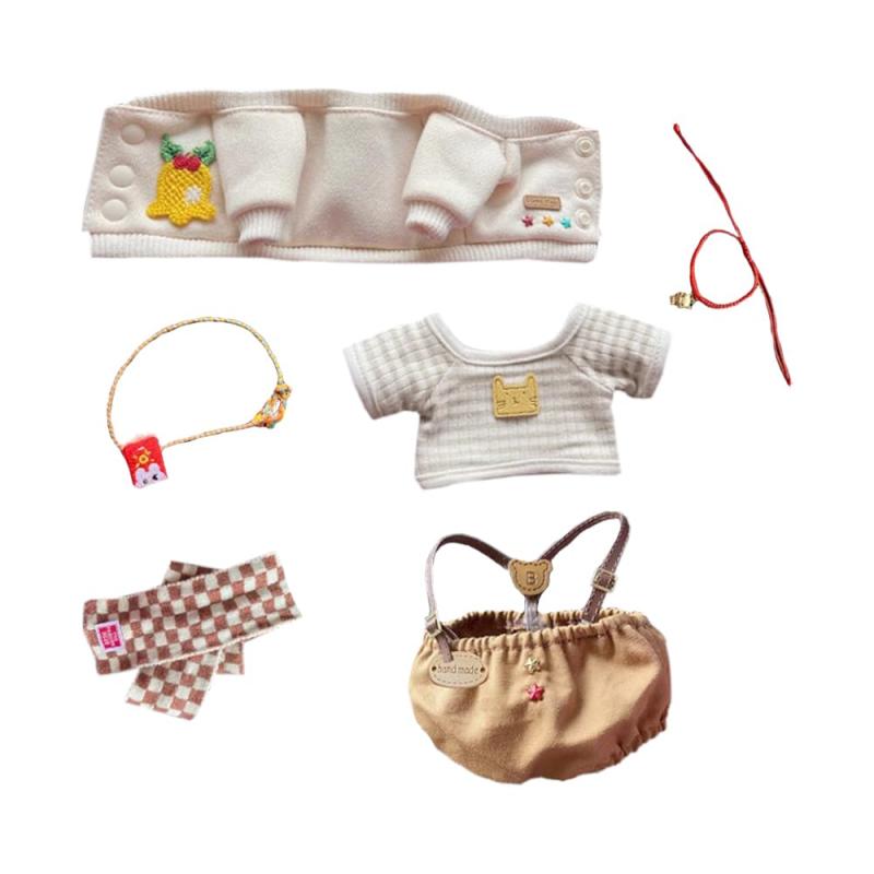 Rakuten - niannyyhouse　15cm 20cm ぬいぐるみ 服　コート　Tシャツ　スカーフ　吊りズボン　バックパック　ネックレス　綿人形　アクセサリー　着せ替え