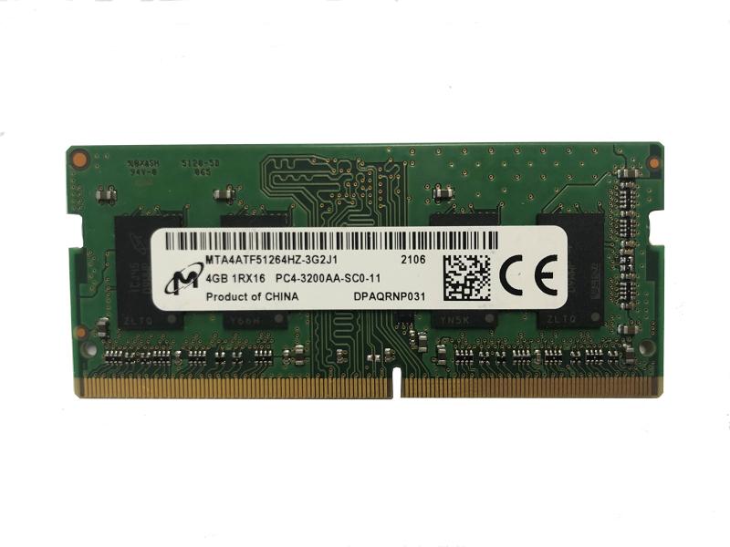 MICRON 4GB DDR4 3200MHz PC4-25600 1.2V 1R x 16 SODIMM ノートパソコン RAM メモリモジュール MTA4ATF51264HZ-3G2J1 OEMパッケージ