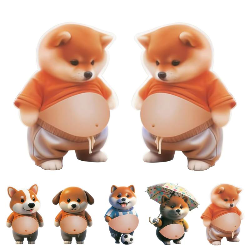 SUANES 3D 犬 お腹 シール 柔らかいお腹 めずらしくておもしろい かわいい 3D もっちりスクイーズ ステッカー シー ル帳 デコレーション 携帯電話飾り用 手帳用 日記帳用 (可愛い柴犬) flowing-ando-10295031 NewageOfficeflowing パッケージ画像