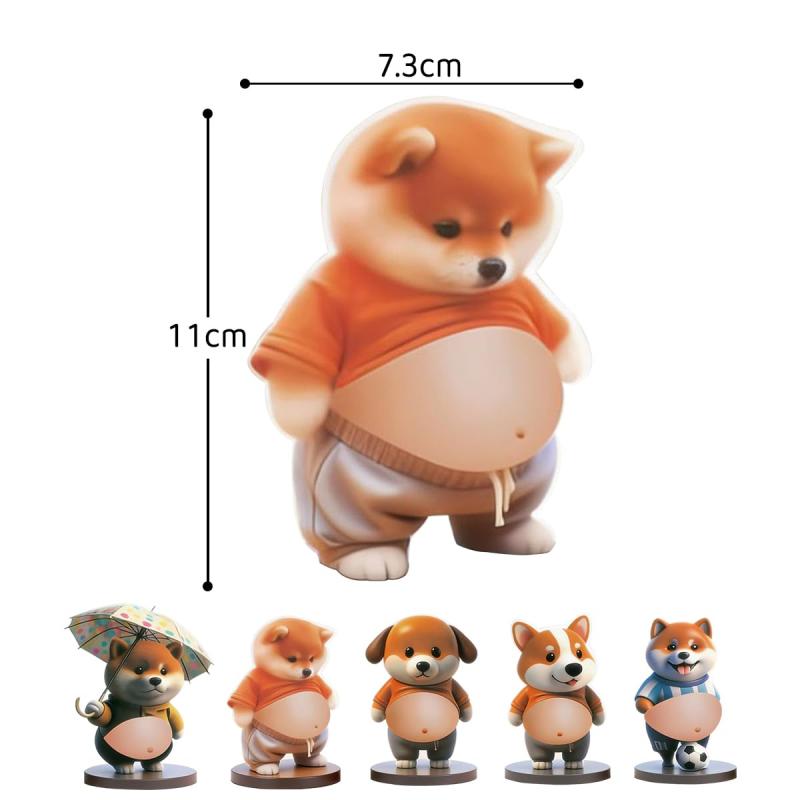 SUANES 3D 犬 お腹 シール 柔らかいお腹 めずらしくておもしろい かわいい 3D もっちりスクイーズ ステッカー シー ル帳 デコレーション 携帯電話飾り用 手帳用 日記帳用 (可愛い柴犬) flowing-ando-10295031 NewageOfficeflowing サンプル画像3