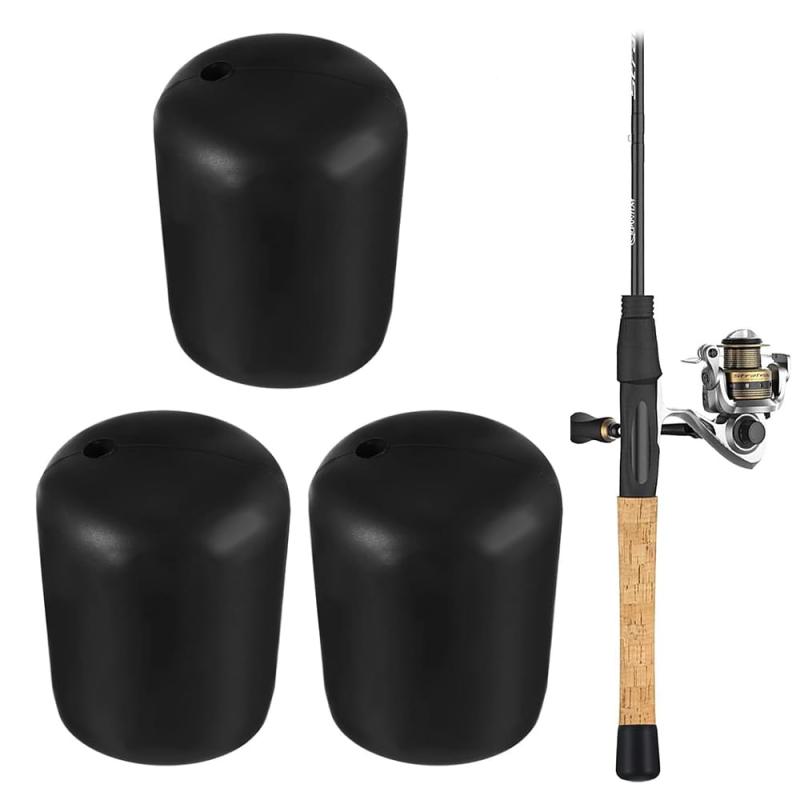 QUANTALY 竿尻キャップ シリコン製 3個セット 尻栓蓋 竿尻ガード 釣りロッド エンドキャップ バット キャップ