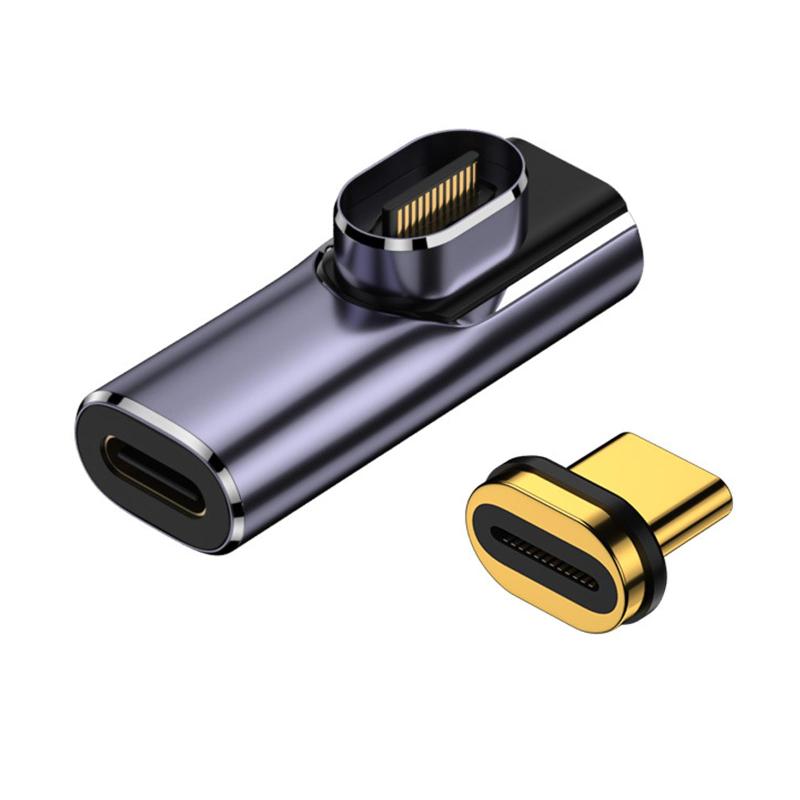 マグネット USB C L字 変換 アダプタ【40Gbps高速データ転送/100W PD急速充電/8K 60Hz HD映像信号伝送】Type C 変換 アダプタ オス メ..