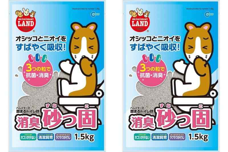 Pet Goods - マルカン 小動物用（ハムスター・リス・テグー・モモンガ）トイレ砂 消臭砂っ固 1.5kg × 2袋