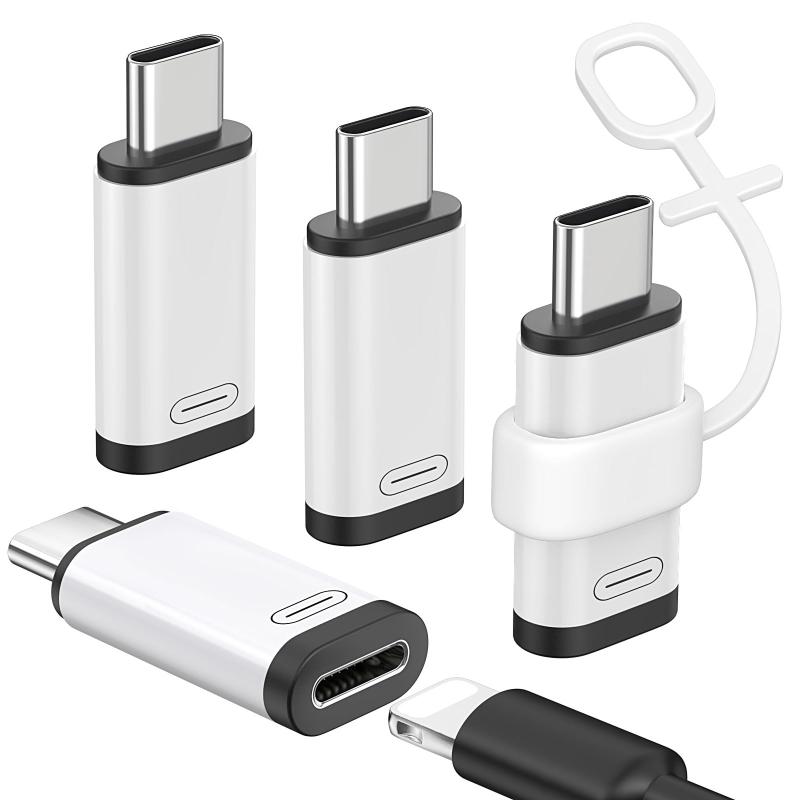 MoKo 36WPD充電対応 ライトニングからType C変換用アダプタ 4枚セット紛失防止シリコンストラップ付き 480Mbpsデータ転送 ライトニング to Type C 変換アダプター 小型 iOS TypeC変換アダプター iPhone17e