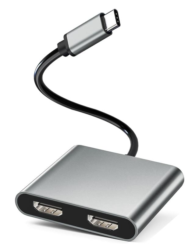 Rakuten - USB C変換アダプタ USB C デュアル HDMI変換アダプタ ハブ 4K 2-IN-1 分配器 同時出力 Type C hdm i 2ポート拡張 hdmi 2つ マルチディスプレイ3画面出力 Dual 2画面 MST hdmiデュアルモニター 拡張