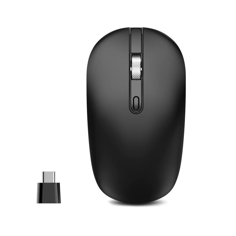 無線マウス usb-c ノートパソコン/MacBook用マウス 瞬時接続 静音 3段階DPI切替 PC/コンピューター対応 TELEC認証取得済み - 炭黒色