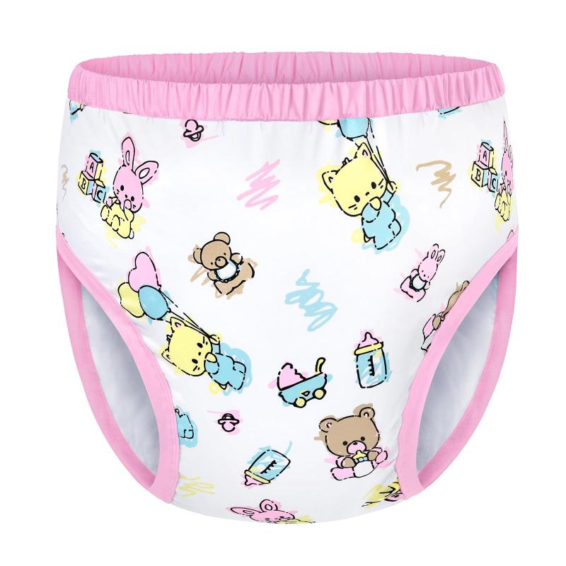 LittleForBig大人用シルキー単体で使えるトレーニングパンツ【保育園】総柄 吸収・防漏・通気性 ストレッチウェストで快適 洗濯可