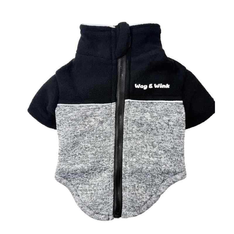 Wag&Wink 犬服 秋冬 犬の服 犬 猫服 パーカー ドッグウェア 防寒 暖かい ペット洋服 モコモコ ジャケット 裏起毛 ライトジャケット お出かけ 散歩 柔らかい ポリエステル製 小型犬 中型犬 大