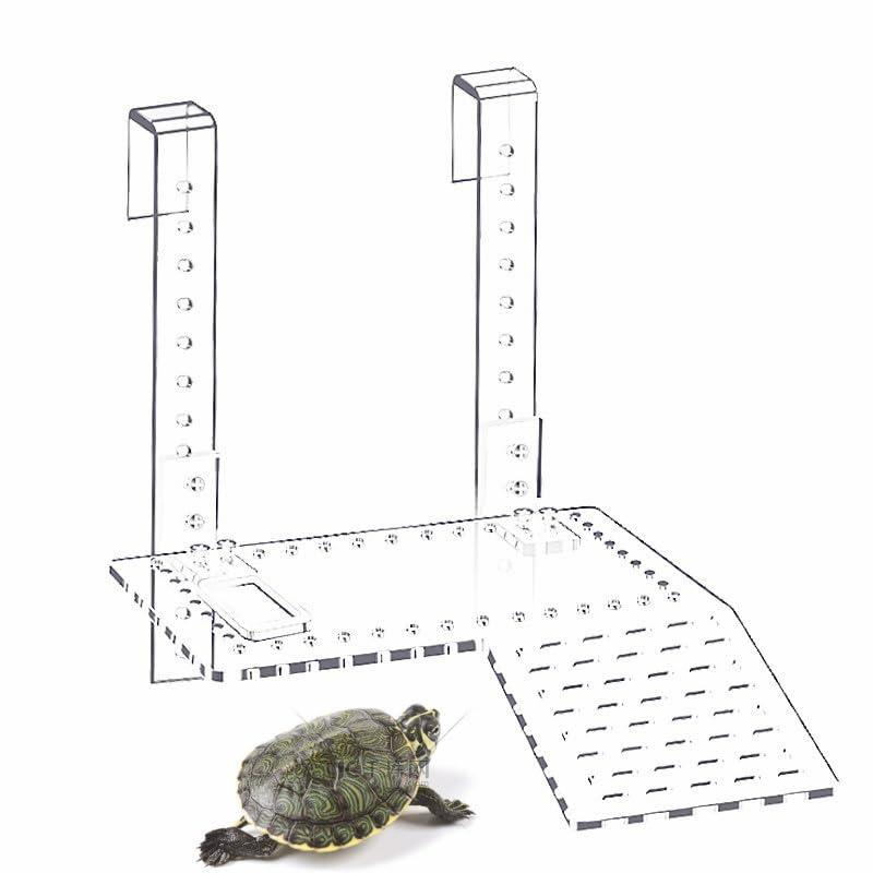 亀の浮き島 爬虫類 カメ 水槽台 ドック浮動 亀 シェルター 桟橋 日光浴 カメ用 テラス アクリル 調整可能 掃除し易い 良い水槽装飾 小型カメなどに適しています