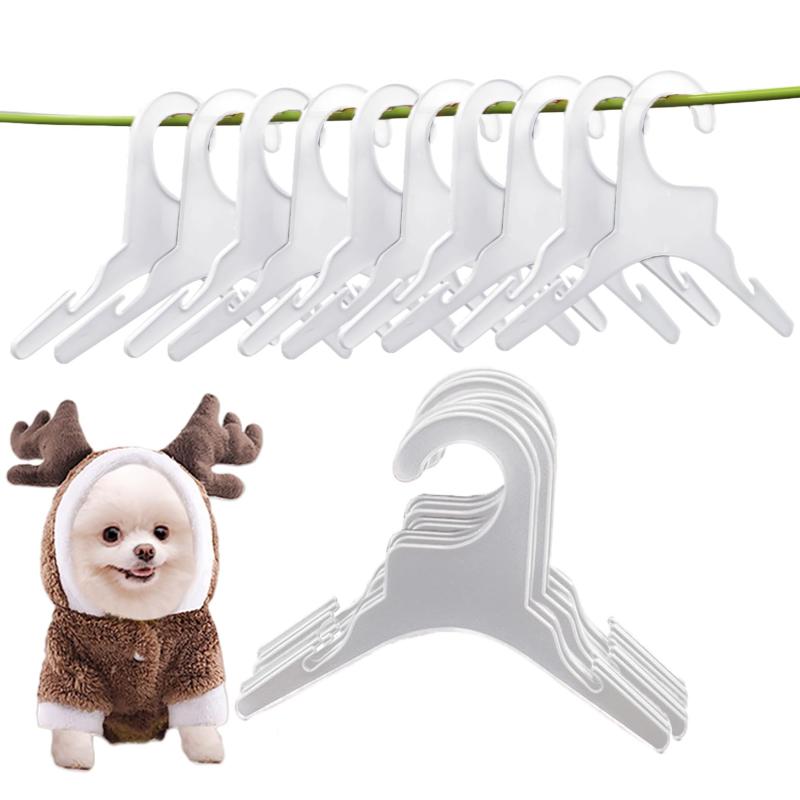 Pet Goods - Orirya ペット用ハンガー 小型犬 中型犬 服収納 プラスチック製 滑り止め設計 肩崩れ防止 波型デザイン 犬服 猫服 整理用 省スペース かわいい