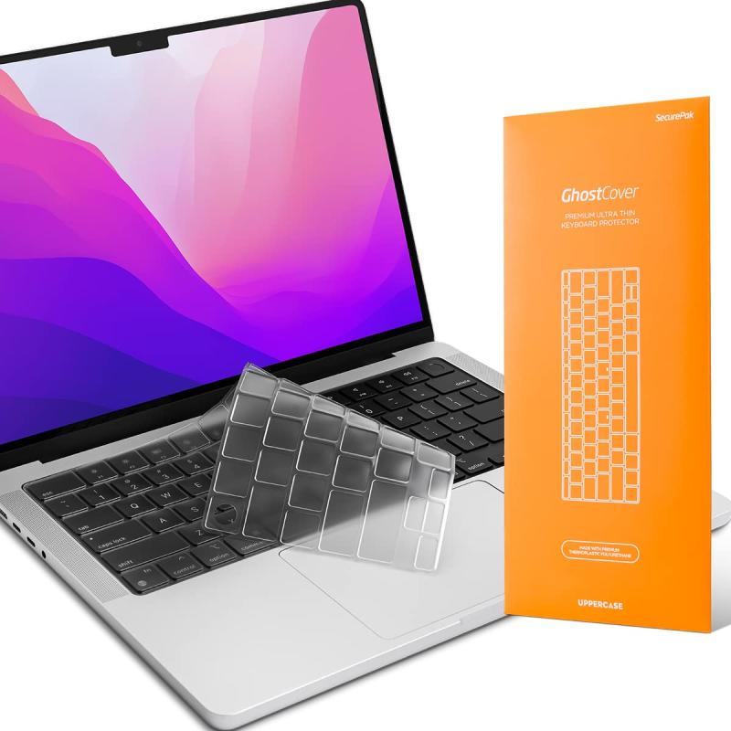 UPPERCASE GhostCover® プレミアム超薄型キーボードカバープロテクター、2021 2022 M1 Pro/Max MacBook Pro 35.6 cm (A2442 A2485)および2022 M2 MacBook Air 13インチ