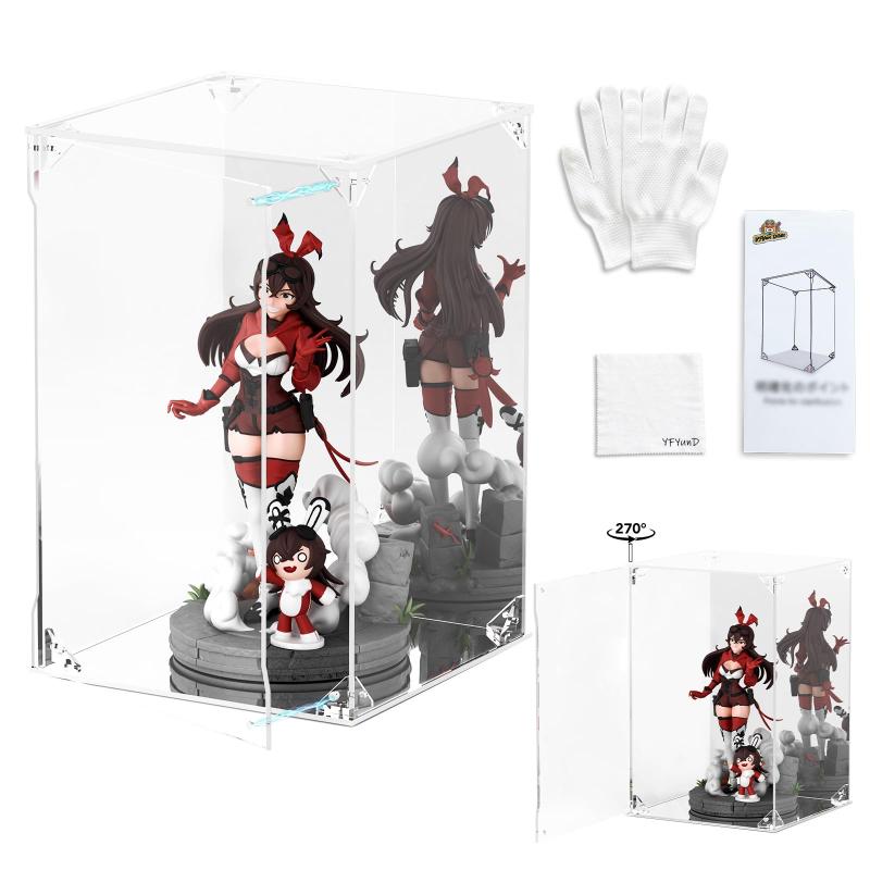 YFYUNDUDU フィギュアケース アクリルケース UVカット 【背面＆底面 Wミラー・前面磁石扉】 コレクションケース ディスプレイケース スタッキング 組立式 (内寸: 幅20 × 奥行20 × 高さ30cm) flowing-ando-10299938 NewageOfficeflowing パッケージ画像