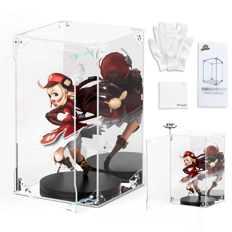 Rakuten - YFYUNDUDU フィギュアケース アクリルケース UVカット 【背面＆底面 Wミラー・前面磁石扉】 コレクションケース ディスプレイケース スタッキング 組立式 (内寸:幅15 × 奥行15 × 高さ25cm)