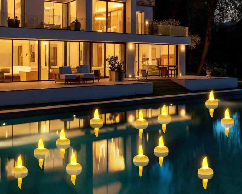 12点セット お風呂 ライト 防水 ledキャンドル 夏プール 冬温泉 水に浮かぶ時に プールパーティー