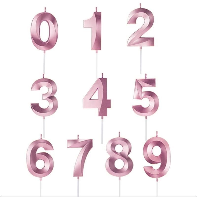 WFGKPXC バースデーキャンドル 誕生日 ロウソク 10個数字 バースデーキャンドル 3D 装飾 を祝う 高級 ろうそく おしゃれ スタイリッシ 記念日 ウエディングパーティー卒業パーティー(番号0-9)