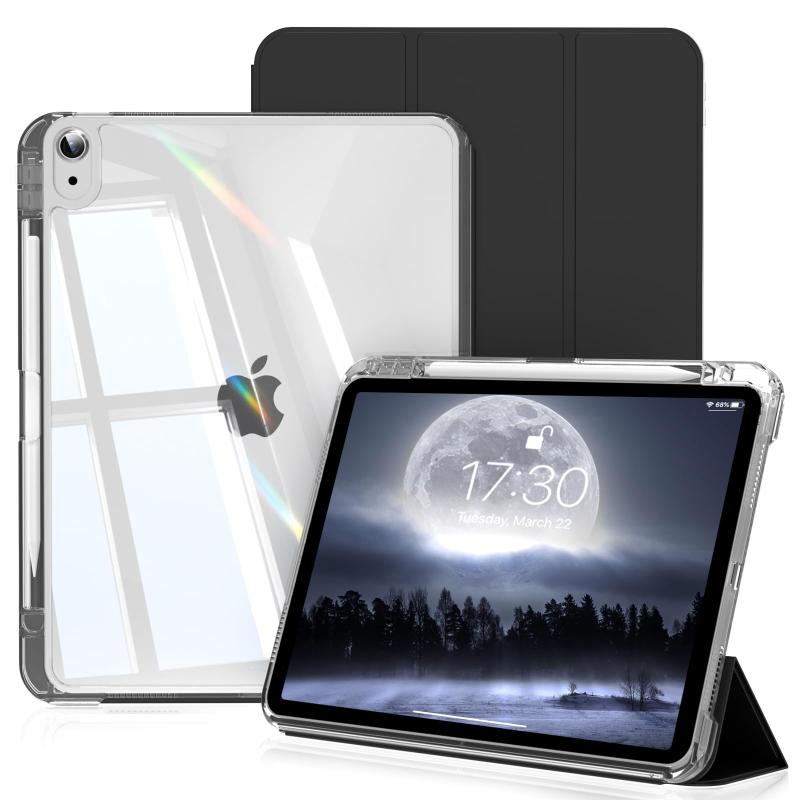 Rakuten - SQBEBS iPad 11世代 /10世代 ケース 分離式 11インチ 2025/10.9インチ 2022 透明 背面 着脱式 カバー ペンシルホルダー付き 三つ折りスタンド Touch IDと オートスリープ 機能対応 超スリムス 耐衝撃 ク