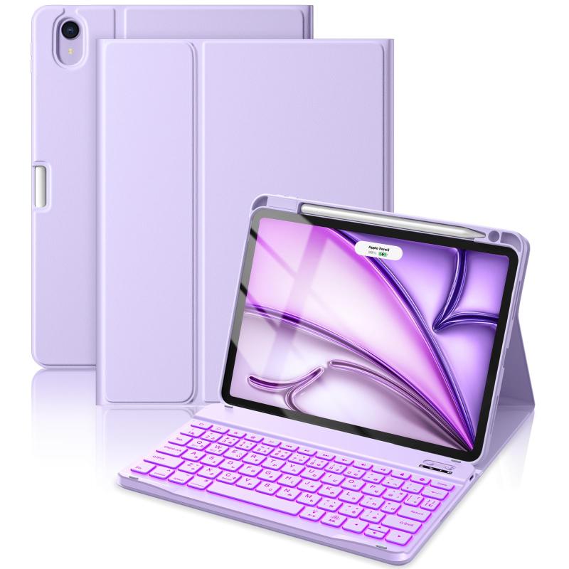 HETHOT iPad用 air キーボード付きケース M4/M3/M2対応 11インチ Air 第5/4世代 10.9インチ対応 JIS日本語配列 着脱式 耐汚れ性素材カバー ペン収納 Bluetoothキーボード 2台デバイスマルチペアリング 多