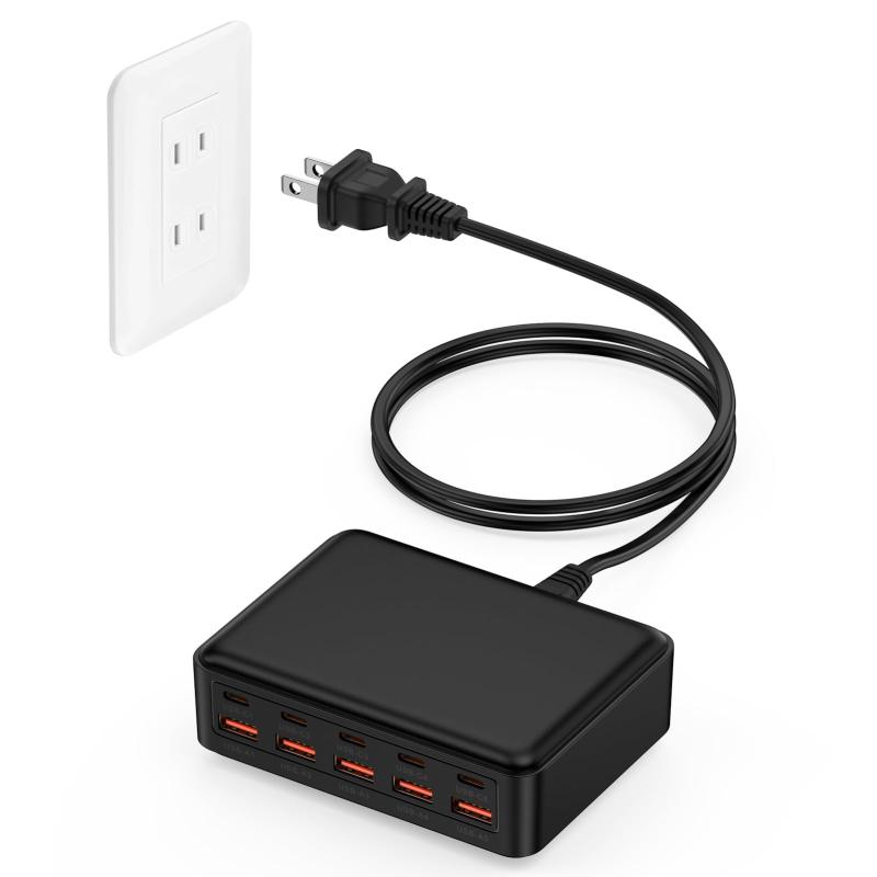 Viviber 10ポート コンセント タイプC 電源タップ iPhone17充電器 70W急速充電「USB-A 5ポート+USB-C 5ポート」usb acアダプタ 卓上充電器 コンセント usbタップ USB-C電源アダプター iPhone/Andriod/Pad対応 ブ「新型10 in 1 卓上充電コンセント 」旧モデルの複数ポート充電器と比較して、このモデルはUSB-Cポートが追加され、主流なPD急速充電機能を対応できるようになりました。30分で最新登場のiPhone 16を0%から65%以上まで充電することができます。スマホのバッテリーを保護するため、充電量が80%に達した後、トリクル充電モードが自動的に開始され、バッテリー寿命を効果的に延ばします。また、スマートチップを搭載し、USBポートに接続機器の端末を自動で判別し、スマホとタブレットなど、それぞれの機器に合わせた最適な出力で充電します。「1台10役なUSB電源タップ」5ポート USB-A充電器と5ポート USB-C 充電器は、充電器業界で非常に人気の組み合わせです。10口のUSBポートを搭載しているので、たった1つのコンセントから友達や家族全員の機器を最大10台同時に充電できるusb 充電アダプターです手元にあるスマホ、タブレット端末、Bluetoothイヤホン、携帯扇風機、加湿器などをまとめてフル給電できます。元のUSB充電器の最高の代替品です。「安全性が高い」この急速充電タップは最新技術のスマートチップを内蔵し、過電流保護、過電圧保護、過熱保護、短絡保護などの多重保護機能に加え、PSE認証取得より、お使いの機器と充電器本体の安全性を徹底ガード、充電中のトラブルを根本から予防します。「コンパクト・省スペース」洗練された外観とコンパクトなサイズで、乱雑な配線から解放させ、デスクトップの省スペースを実現しました。GaN(窒化ガリウム)搭載PD充電器が第二世代に進化、従来の充電器よりも40%小さい。バッグ、トラベルバッグに簡単に収納できます。1.2m AC電源ケーブルが同梱されているので、カフェや自宅などでのリモートワークでも快適にご使用いただけます。どこに行っても、使いやすいusb電源タップ」AC100-240V全域電圧対応により、あらゆる国でも安心してご利用いただけます。「USB 電源アダプタ品質」パッケージ：10ポートacコンセントx1個 +1.2m電源ケーブル1本12ヶ月間あり。ご使用の際に、ご質問があれば、ぜひ「注文履歴」→「出品者に連絡」から弊店までにご連絡ください。携帯電話、時計、イヤホン、ポータブル充電器、タブレット、ワイヤレスファン、ワイヤレス充電器はすべてこのタイプc充電器で使用できます。 iPhone 16 15 14 13 12 11 Pro Max XS XR 8 Plus、iPad Pro、Samsung Galaxy、Haiwei、Xiaomi、タブレット、LG、Motorola、Google Pixelと互換性があります。