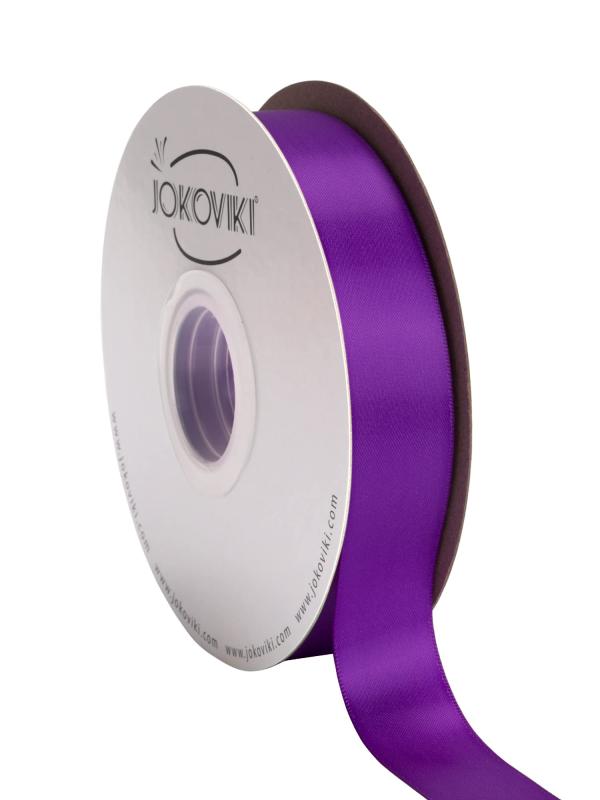 Rakuten - 【JOKOVIKI】パープルサテンリボン 25mm幅 ダブルフェイス クオリティサテン - ギフトラッピング、ウェディング、招待状、クラフト、アパレル、ヘッドバンド用 - 45メートル/巻き