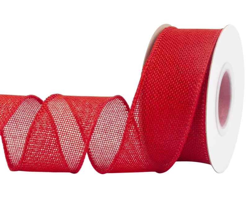 【Joycrosso】 バーラップワイヤエッジリボン、幅38mm x 9m巻き - ギフトラッピング・クリスマスツリー・手芸・花束・そして乡村風のレトロな装飾に最適です (赤)38mm幅のバーラップリボン、9連続メートルをスプールにパッケージングし、使用と収納の両方に便利です。人造の麻素材で作られ、通常の布よりも硬度が高く、両側に柔らかい鉄線が付いているため、形作りや固定が非常に簡単です。10色以上のクラシックで可愛らしい色から選ぶことができ、合計6つのサイズが利用可能で、ほとんどのニーズに対応します。このバーラップリボンは、両面に同じ質感と色を持ち、プロのエッジ織り技術で作られています。あなたの作品に最適な相棒となります。ワイヤーエッジリボンは、ギフトの包装、大きな蝶ネクタイの作成、木の装飾、花のアレンジメント、さまざまな種類の屋外装飾に最適です。