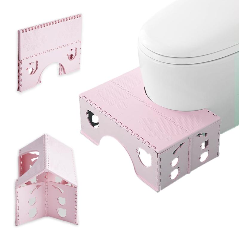 Rakuten - 折り畳み トイレ踏み台 高さ18cm 子供トイレトレーニング 補助便座 ステップ ベビー用 足置き台 大人から子供まで向け 多機能 持ち運び 収納便利(ピンク)