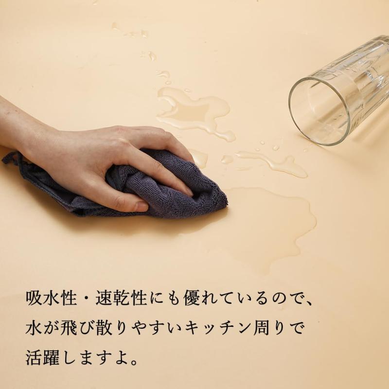 [HOOMCOOM] キッチンタオル キッチンクロス 手拭きタオル ループ付き マイクロファイバー 厚手生地 吸水 速乾 30x30cm 防臭 衛生 抗菌 3枚セット flowing-ando-10330965 NewageOfficeflowing サンプル画像3