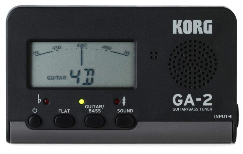 KORG ギター/ベース用チューナー GA-2 個人練習に最適 多弦ギター 多弦ベース フラットチューニング ロングスケールにも対応 200時間連続稼働 軽量 コンパクト音名/弦名表示が大きく見やすい、液晶針式メーター。スマートな軽量コンパクト・ボディ。ギター/ベースに最適な充実のチューニング機能。約200時間の連続使用が可能。キャリブレーションを変えたチューニングも可能。