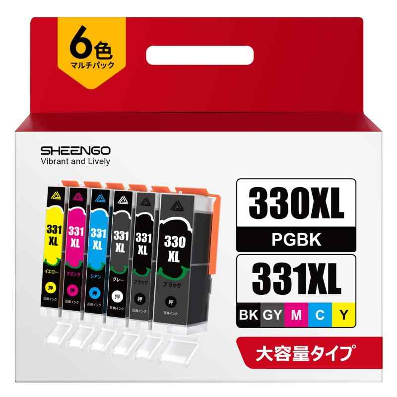 SHARP - Canon 用 インクカートリッジ BCI-331XL(BK/C/M/Y/GY)+BCI-330XL(PGBK) 6色マルチパック bci-331+330/6MP 互換インクカートリッジ 対応機種：PIXUS TS8530 TS8630 TS8730 大