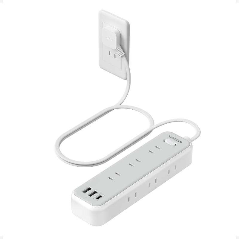 TESSAN TS-709-C-BC 延長コード 薄型プラグ 電源タップ