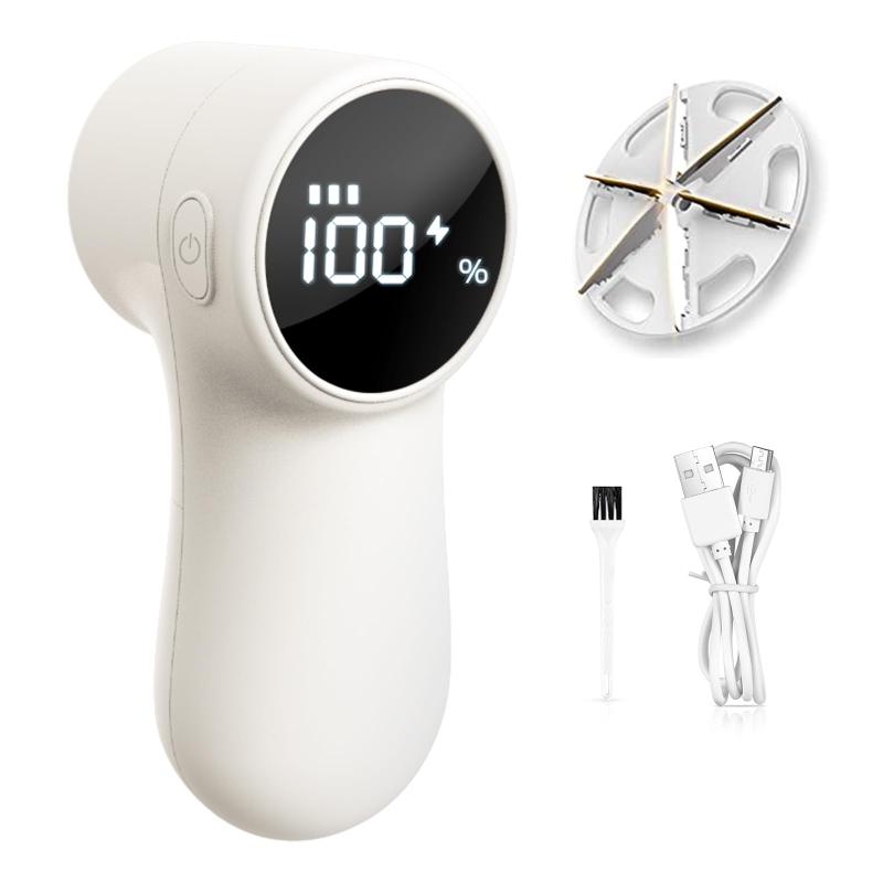 毛玉取り 電動 LCD液晶ディスプレイ 強力6枚刃 スピード 3段階調整 type-c急速充電 持続使用3時間 コンパクトで軽量 毛玉取り交換ブレードの安全装置 衣類を密着保護します 付属替刃一枚 清掃