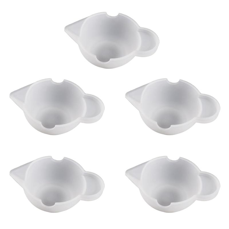 UVレジン用ツール 調色パレット シリコンカップ 5個入り DIY 手芸用具 リジン道具 シリコン製 半透明 柔らかい UVレジン用具 (カップ)